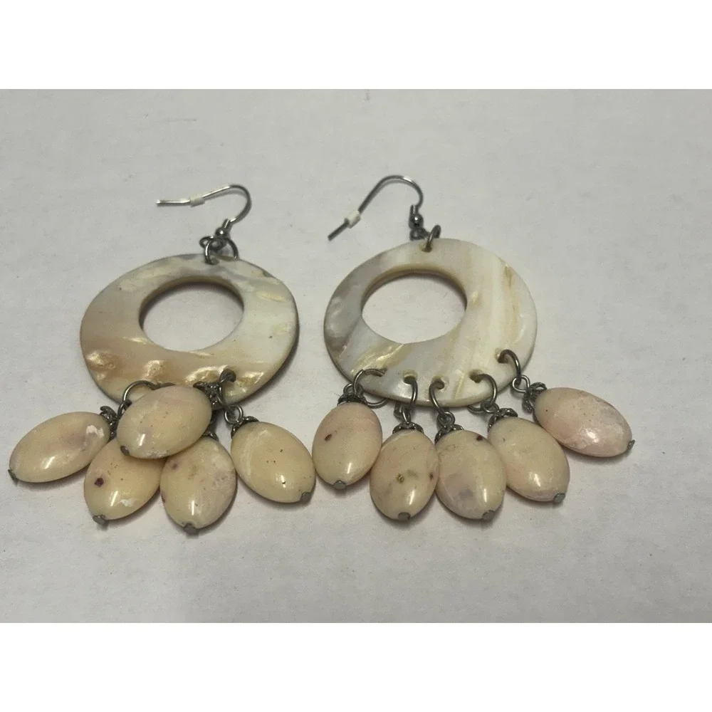 Earrings‎ Faux Shell Art Beads Dangle Beach Bohemian pierced boho